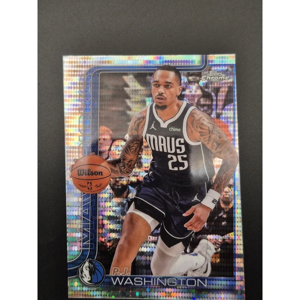 2025-26 Topps Chrome PJ Washington #19 Pulsar Refractor MISCUT RARE Mavericks